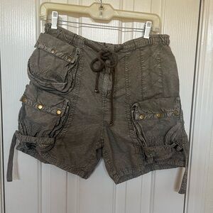 Free People Olive Green Cargo Shorts
